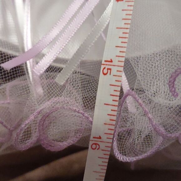 Lavender White Purple Infant Satin Tulle Applique Tutu Dress Pearl Floral Accent - Picture 8 of 11